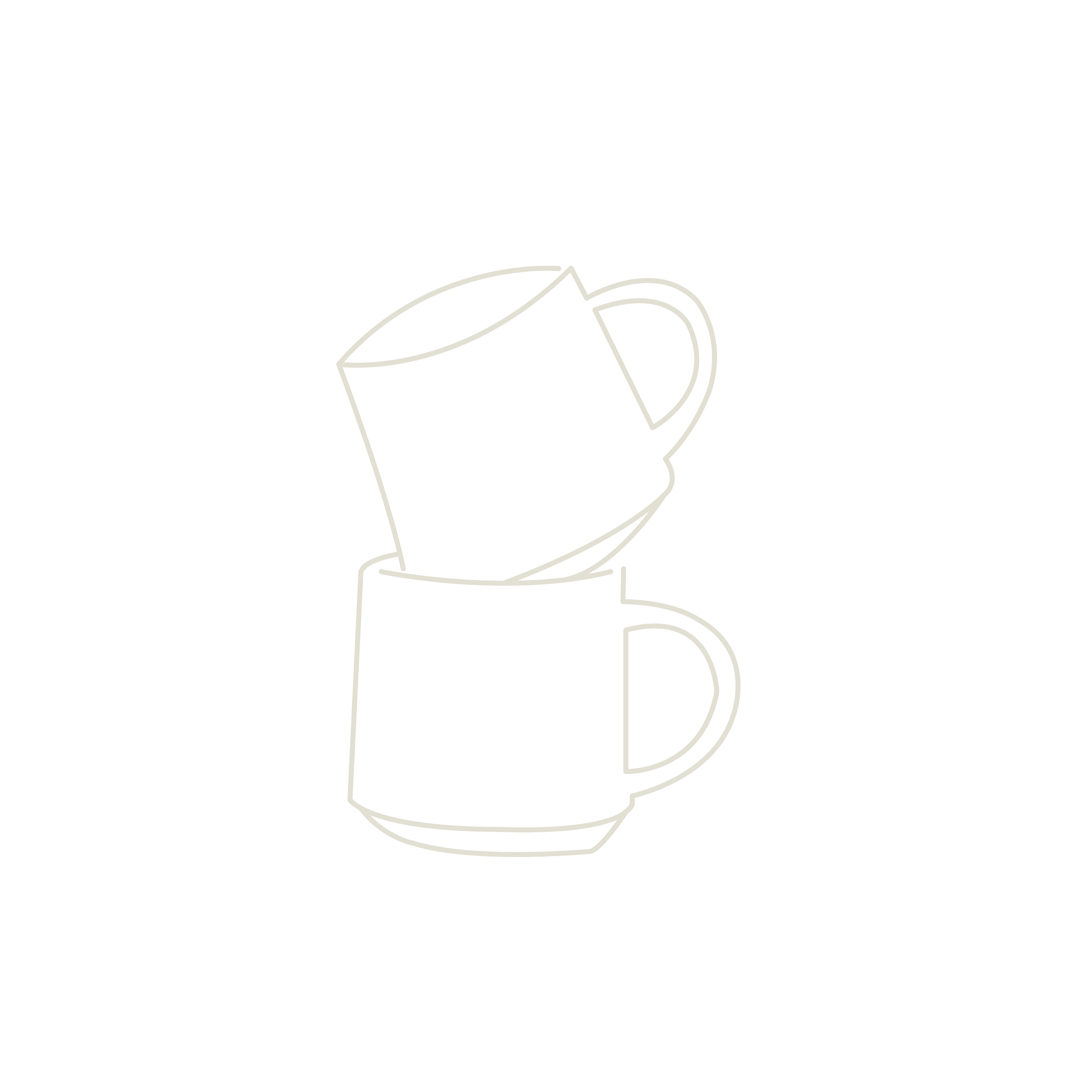 Outline drawing of a cup from rejuvenation coffee