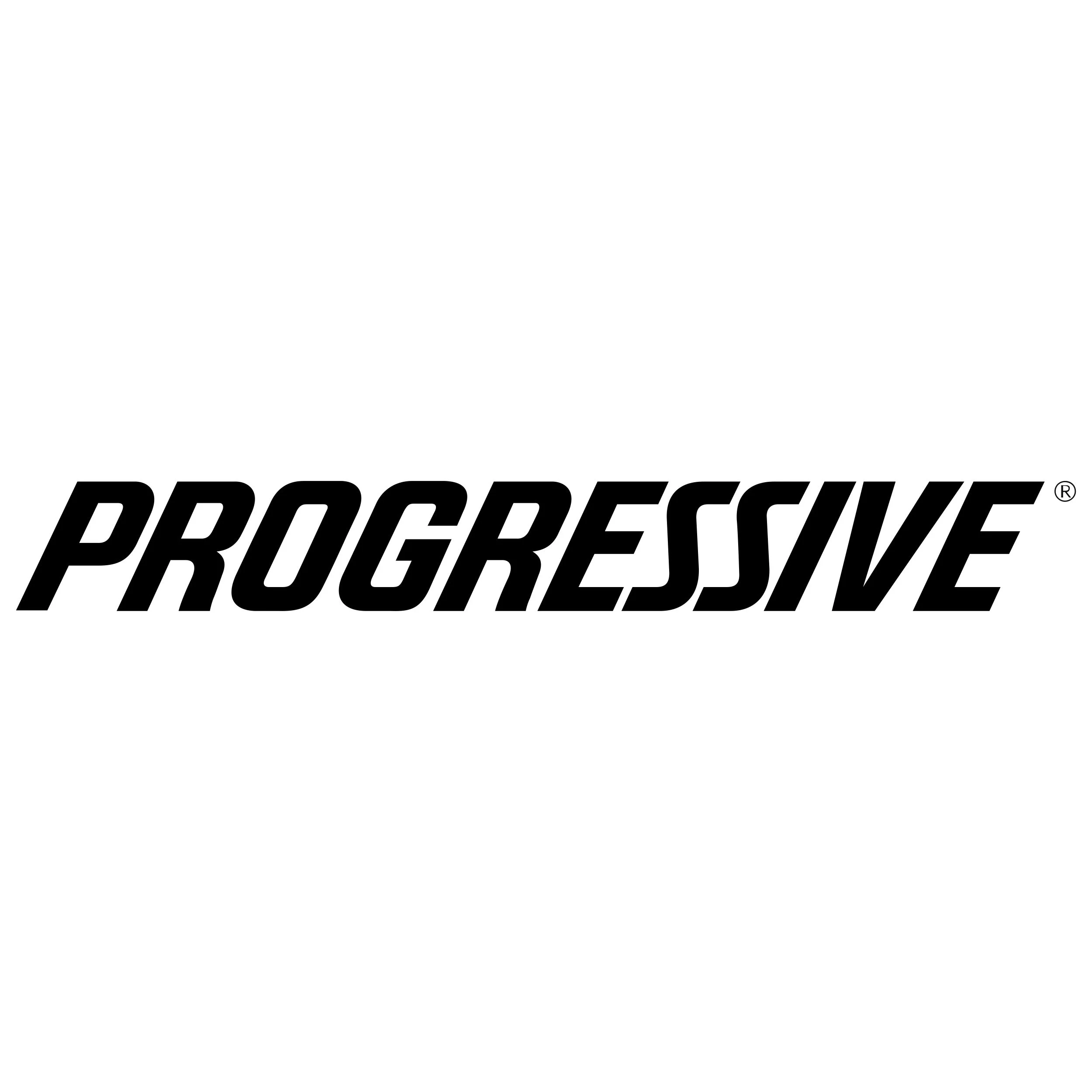 Black text on a white background spelling 'PROGRESSIVE' in bold, italic font.