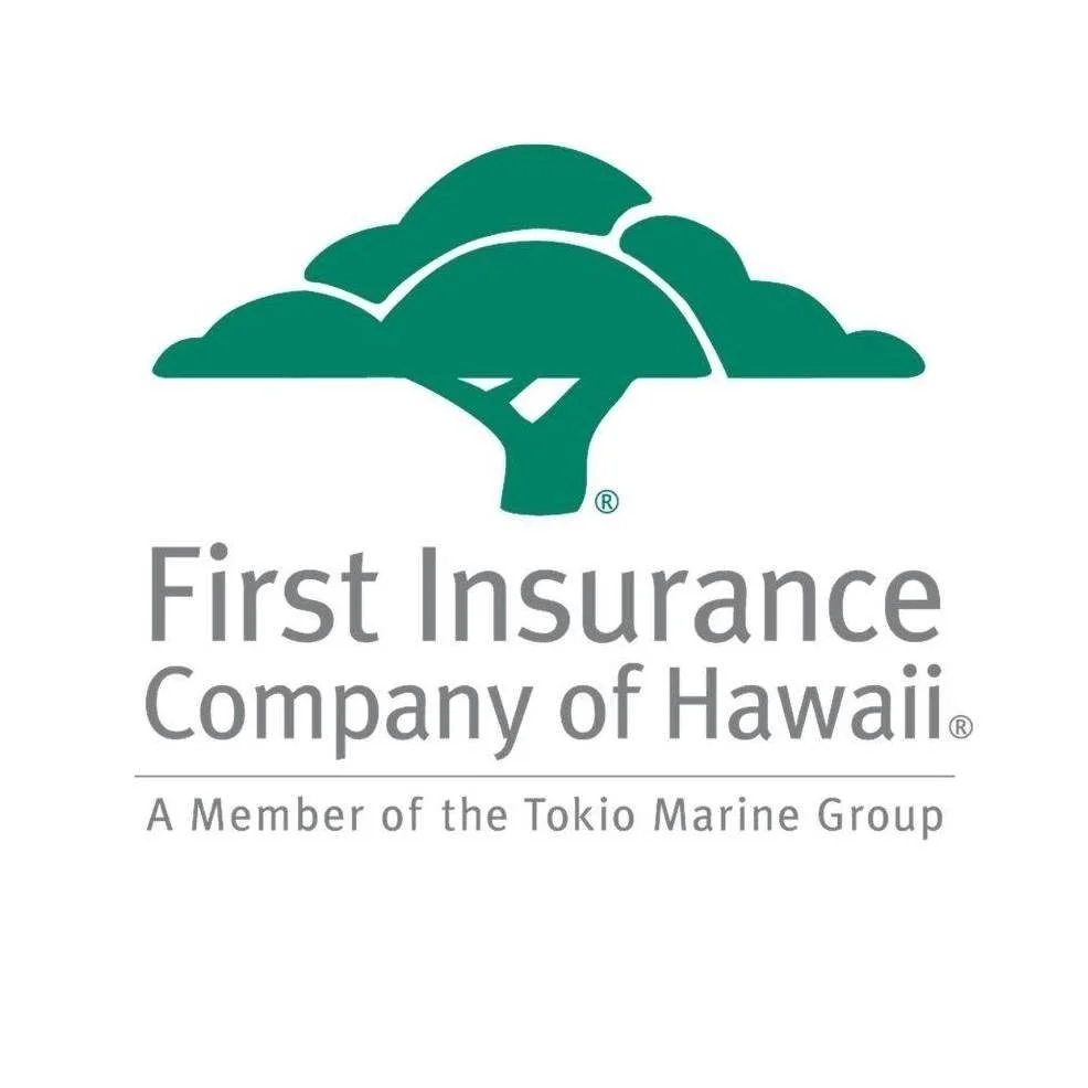 Logo of First Insurance Company of Hawaii featuring a stylized green tree with a twisting trunk