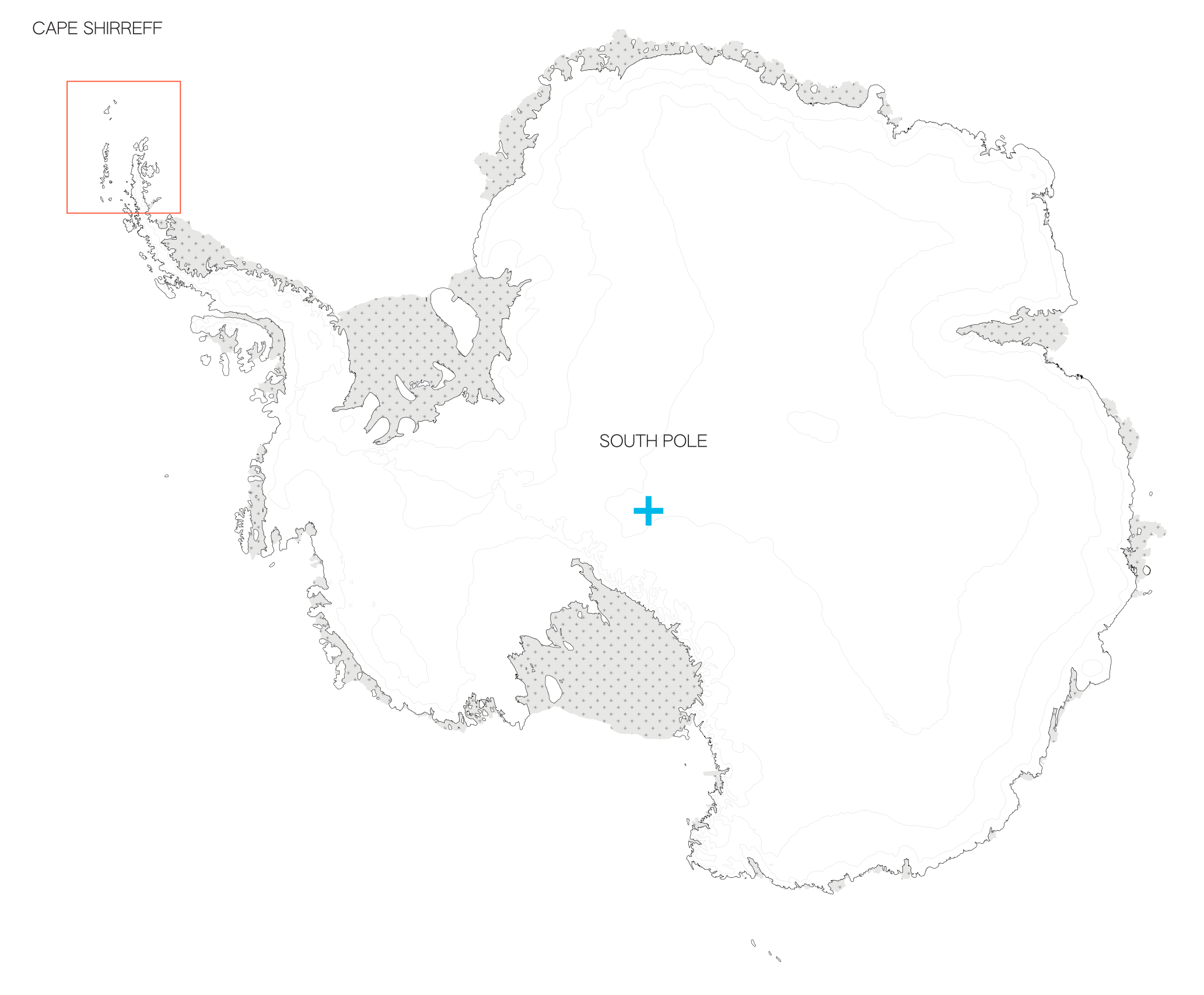 Map of Antarctica and Cape Shirreff location