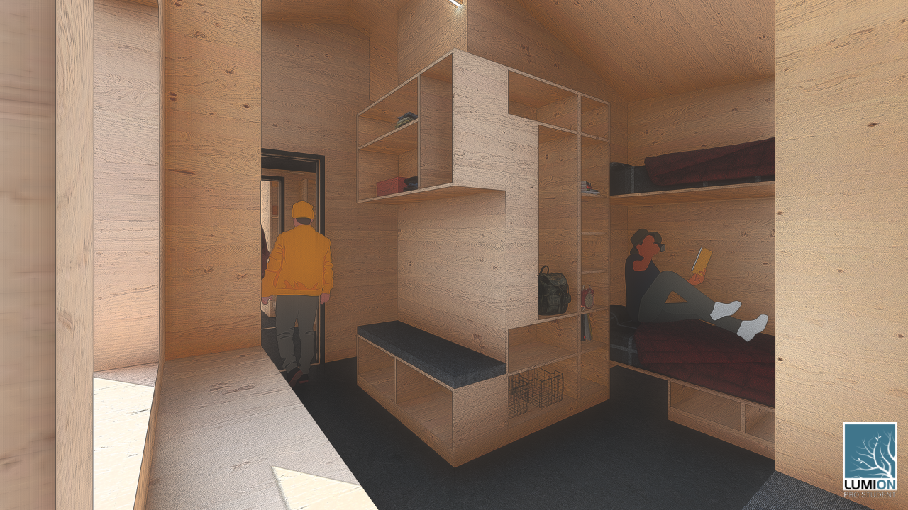 Interior rendering of a Berthing sleeping area