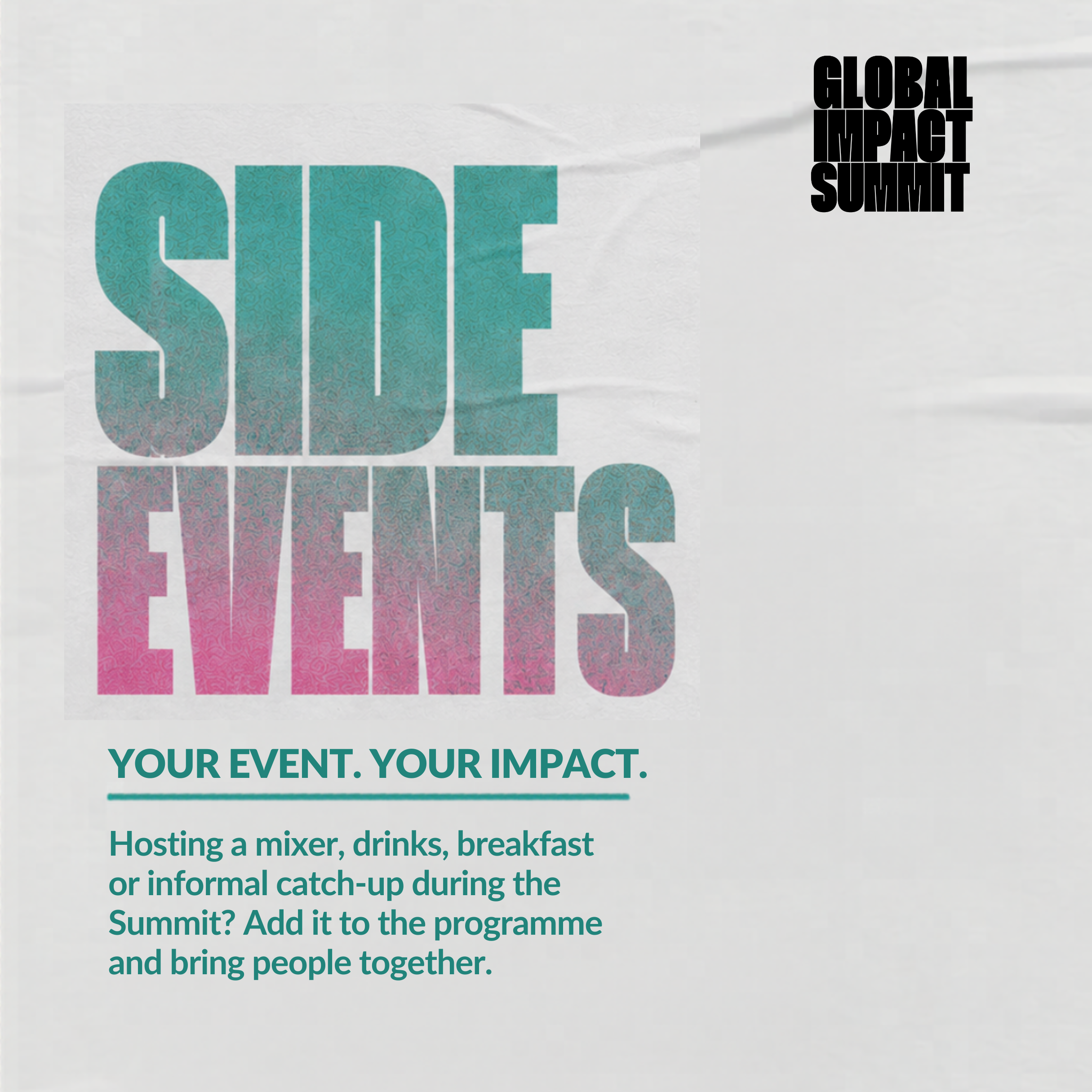Register your side event at the Global Impact Summit