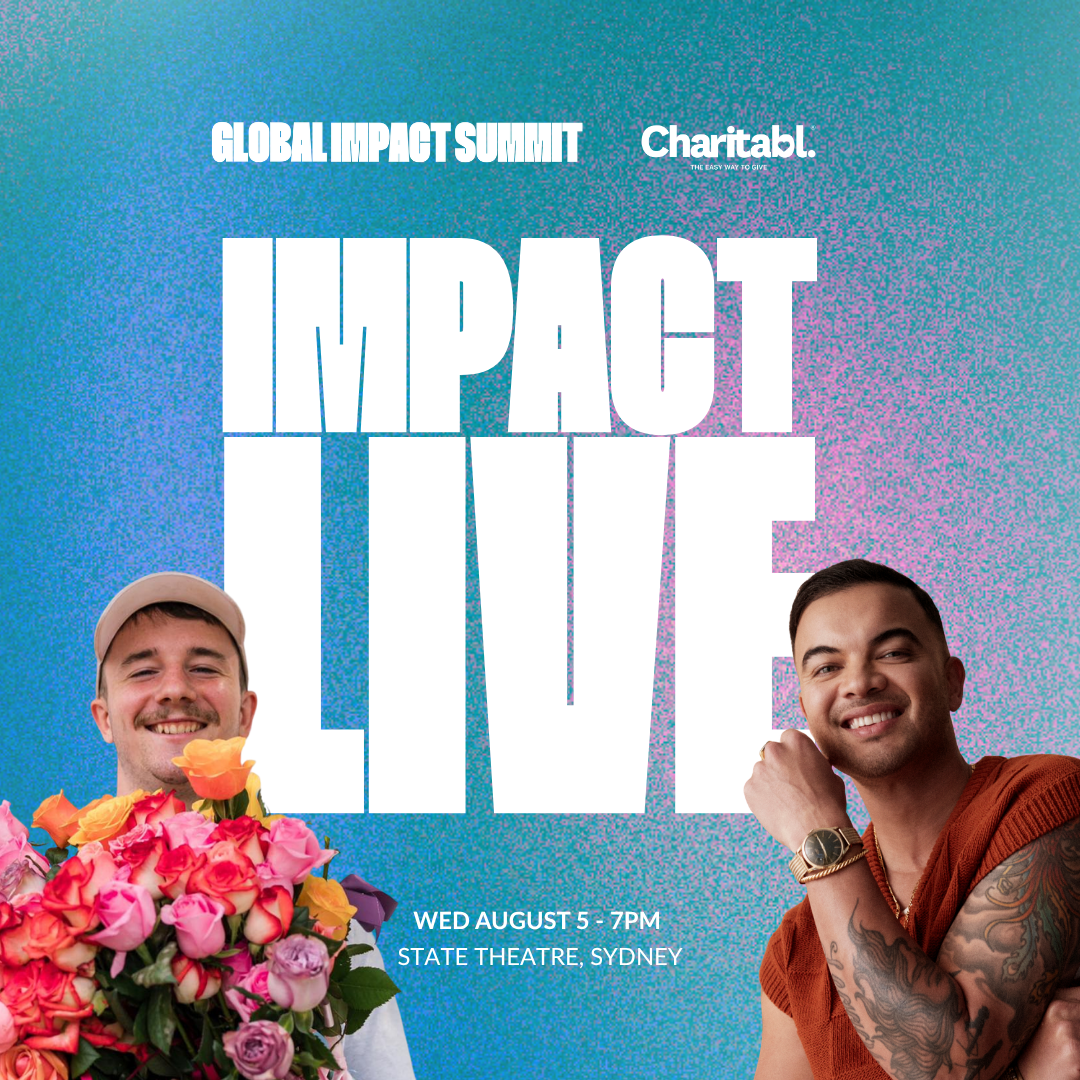 Guy Sebastian and Sam Weidenhofer at Impact Live part of the Global Impact Summit