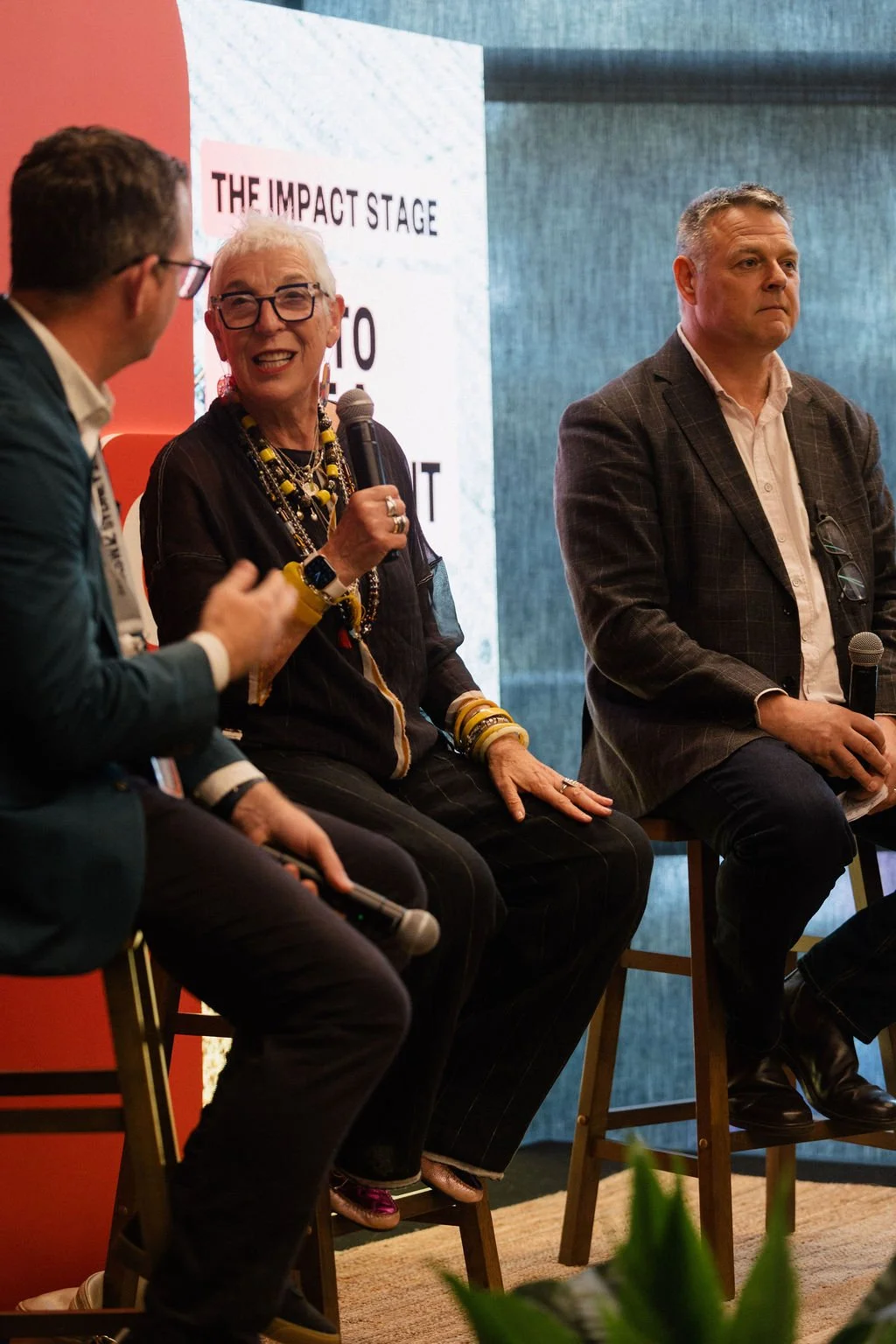 Ronni Kahn from OzHarvest speaking at the Impact Stage 2025. 