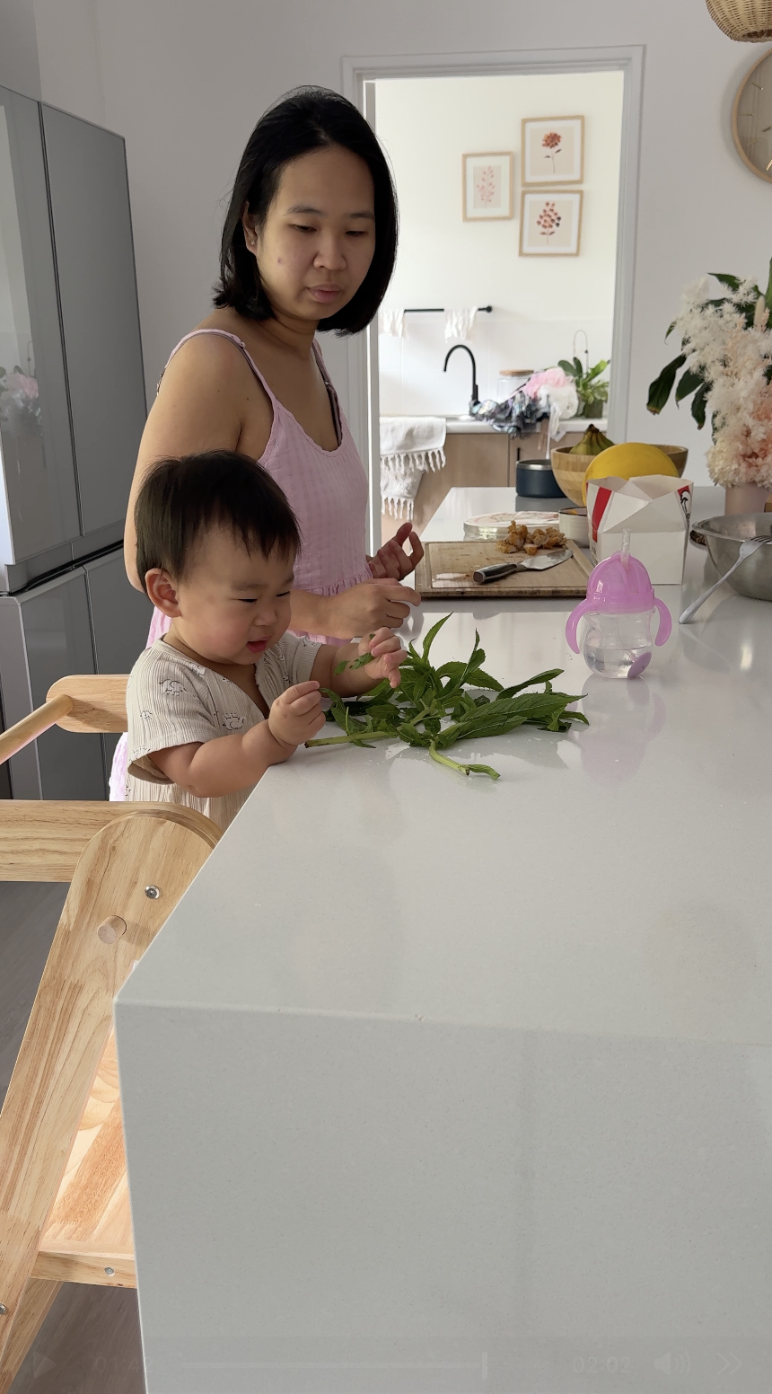 Plucking herbs