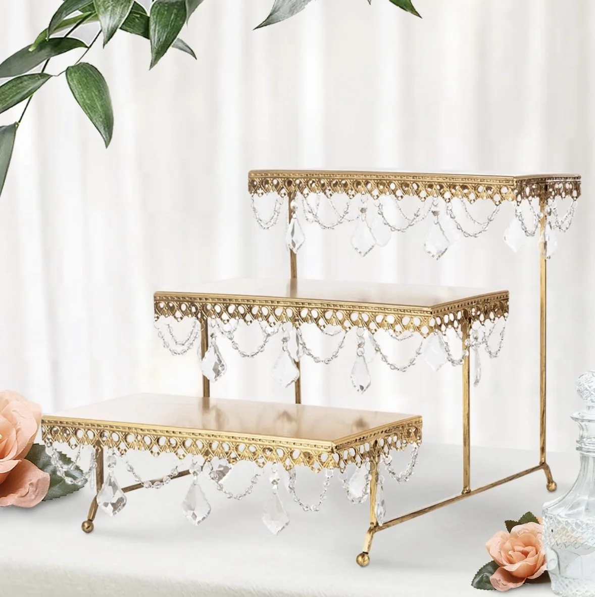 Gold with Crystals Stand