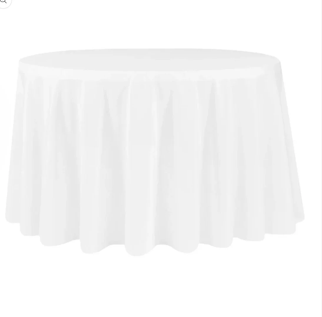 White Round Tablecloths 120”