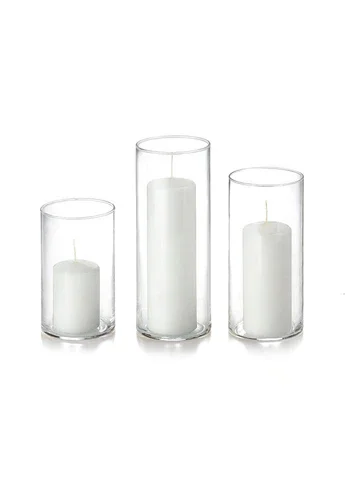 Cylinder Vases with Candles