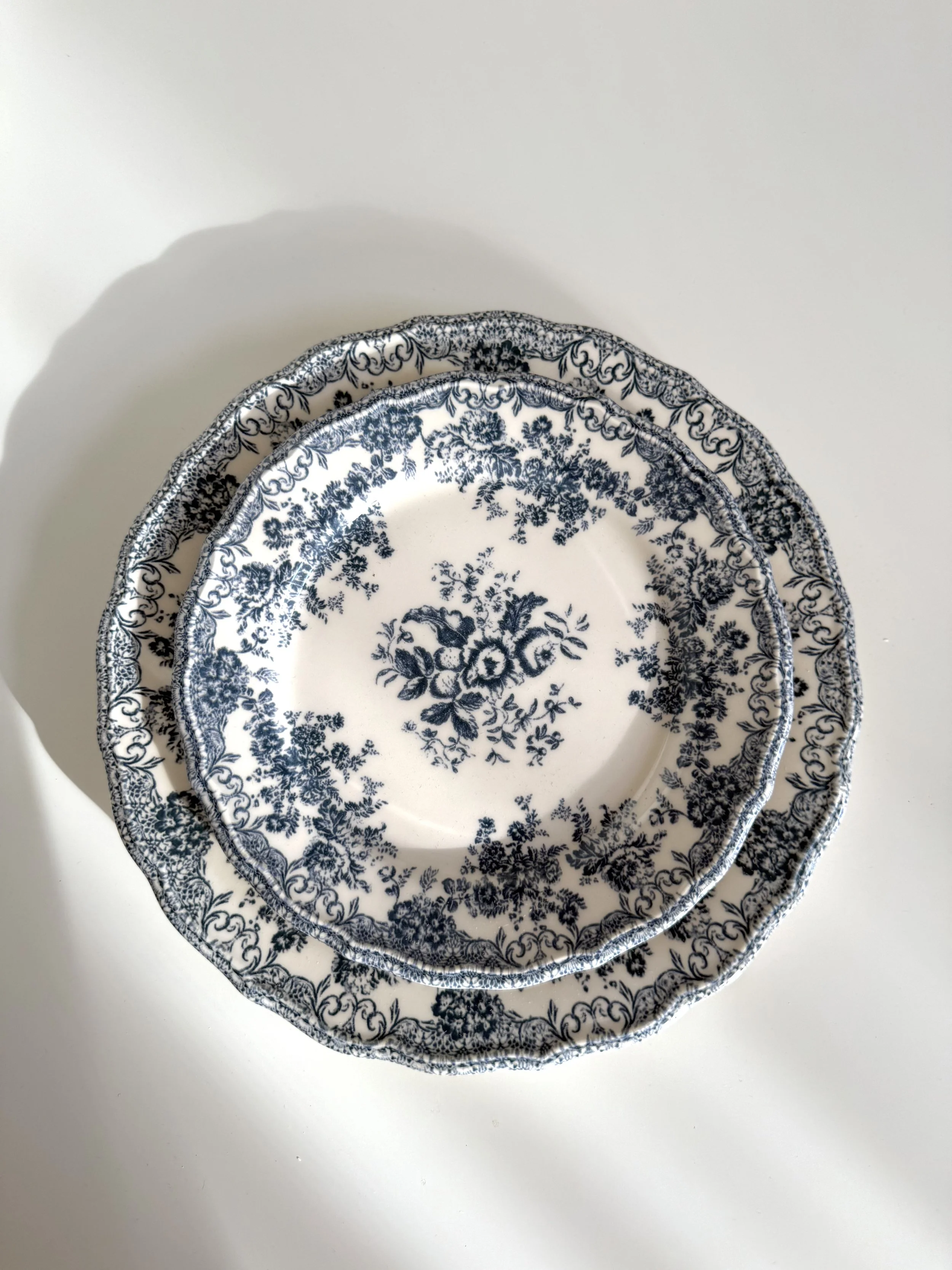 Blue Floral Salad Plate