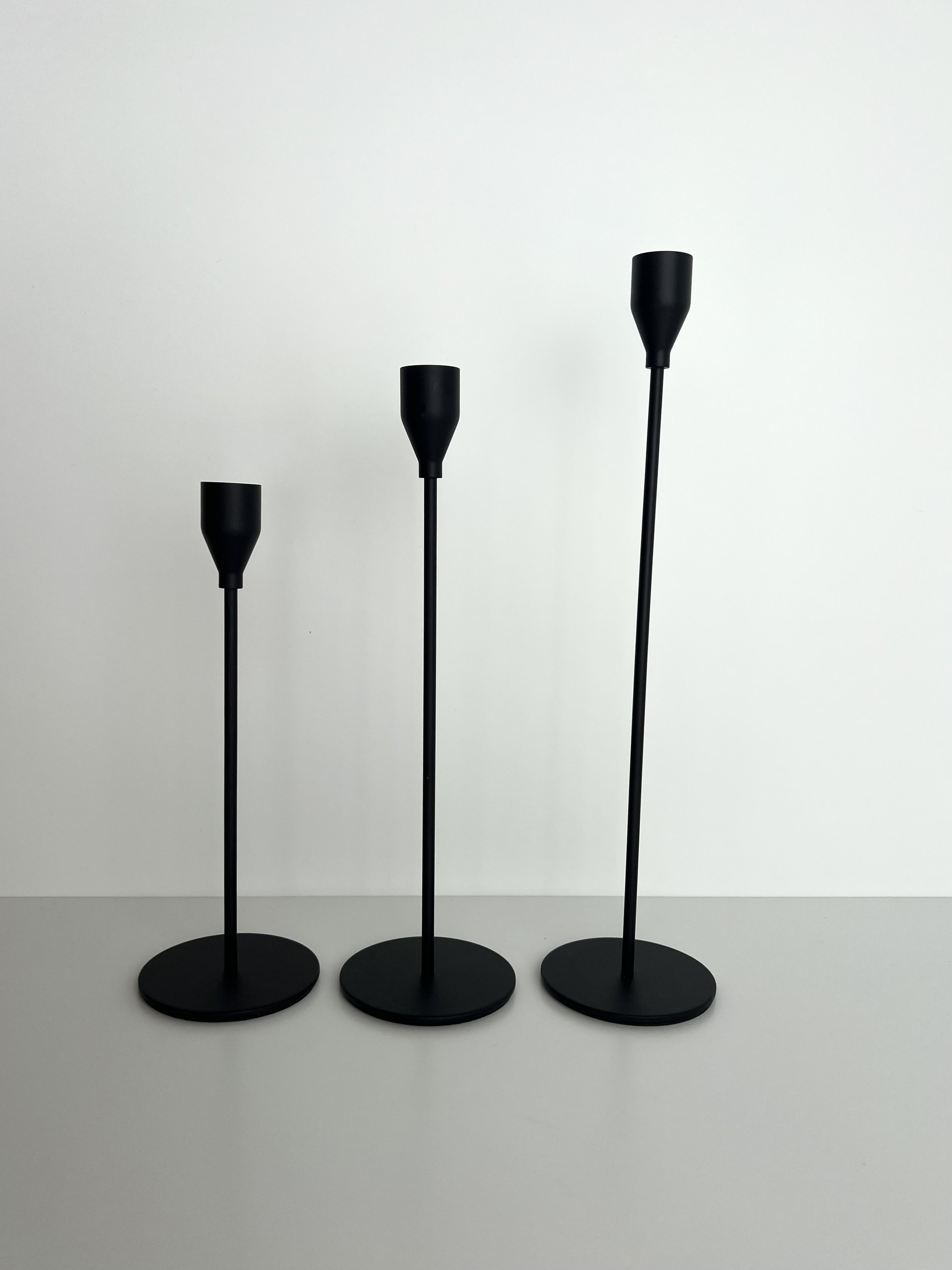 Black Candleholders set of 3