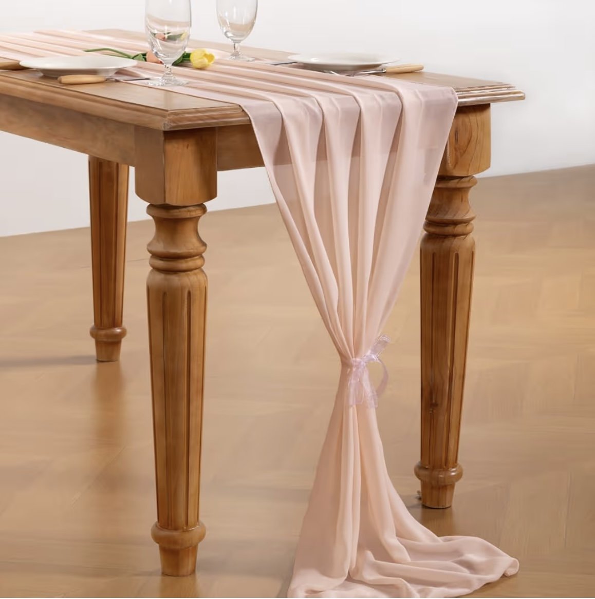 Light Peach Chiffon Runner