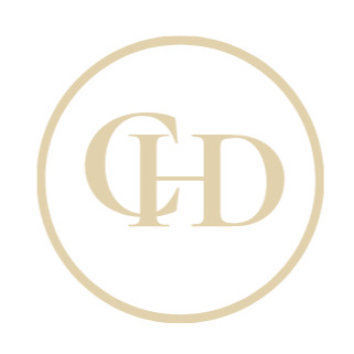 A logo with the initials 'G D' inside a beige circle.