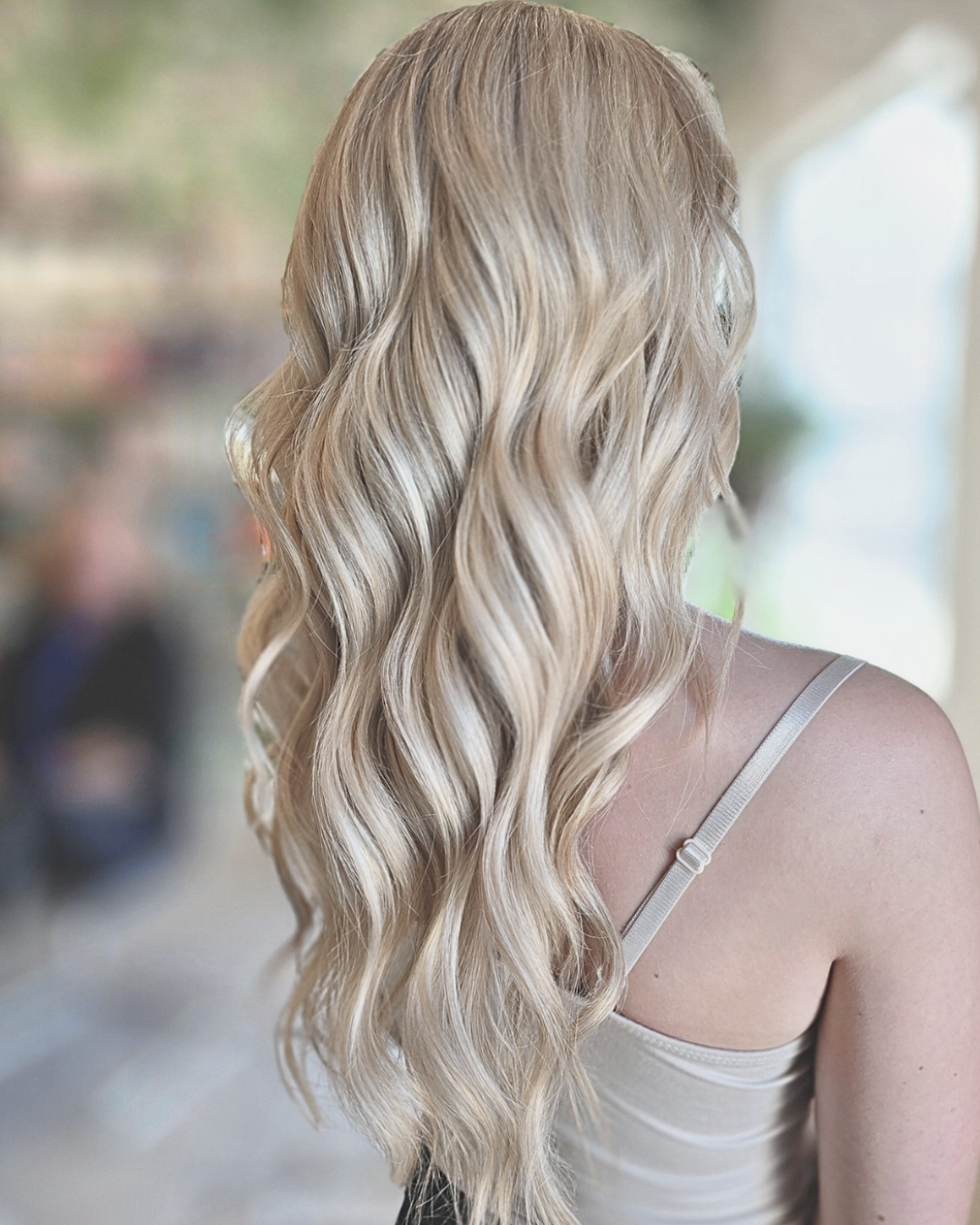 Blonde hair in Saskatoon high end salon on Central Avenue. Full highlights and cool blonde.