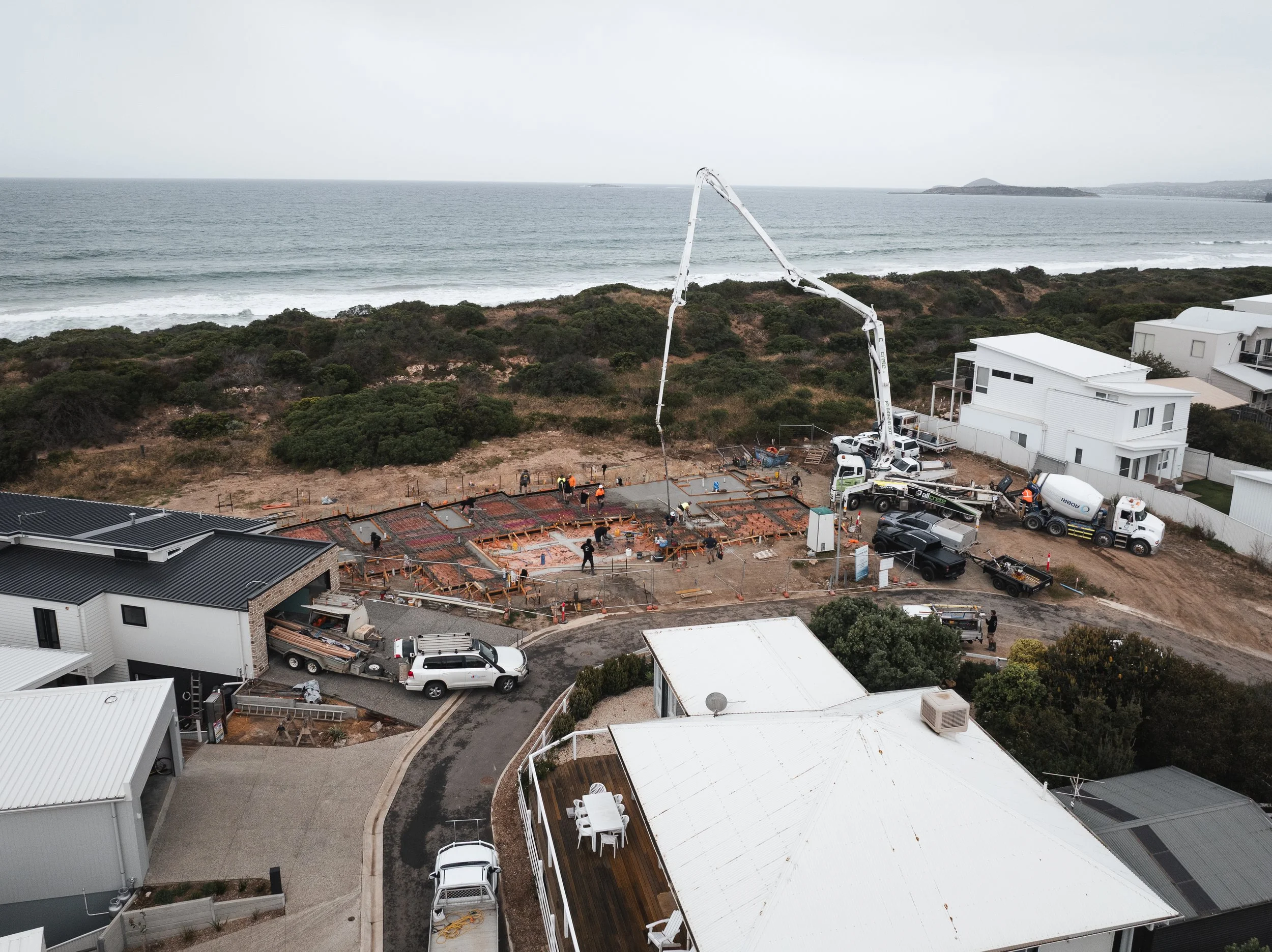 a drone photos of a construction site on the Fleurieu Peninsula