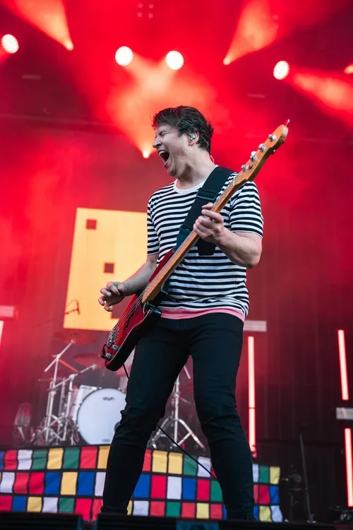 The Wombats guitarist, playing at a music festival in McLaren Vale, South Australia