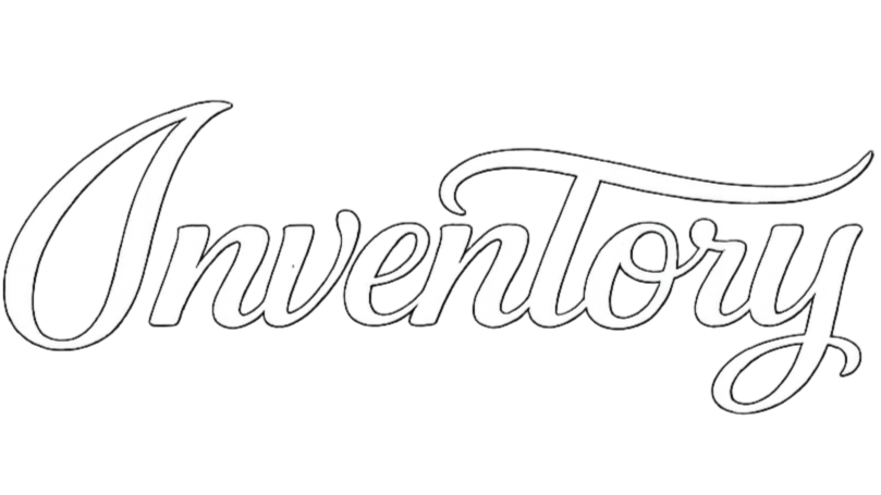 Stylized text that reads 'Inventory' in a script font.