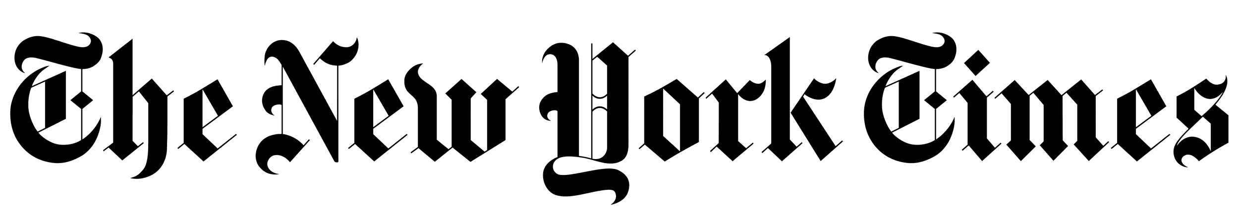 The New York Times logo in black Gothic font on a transparent background.