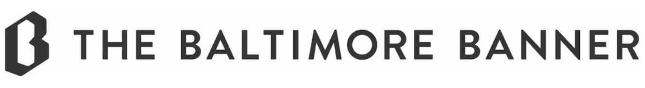 Logo for The Baltimore Banner, featuring a hexagonal icon with a stylized letter B and the text 'The Baltimore Banner' to the right.