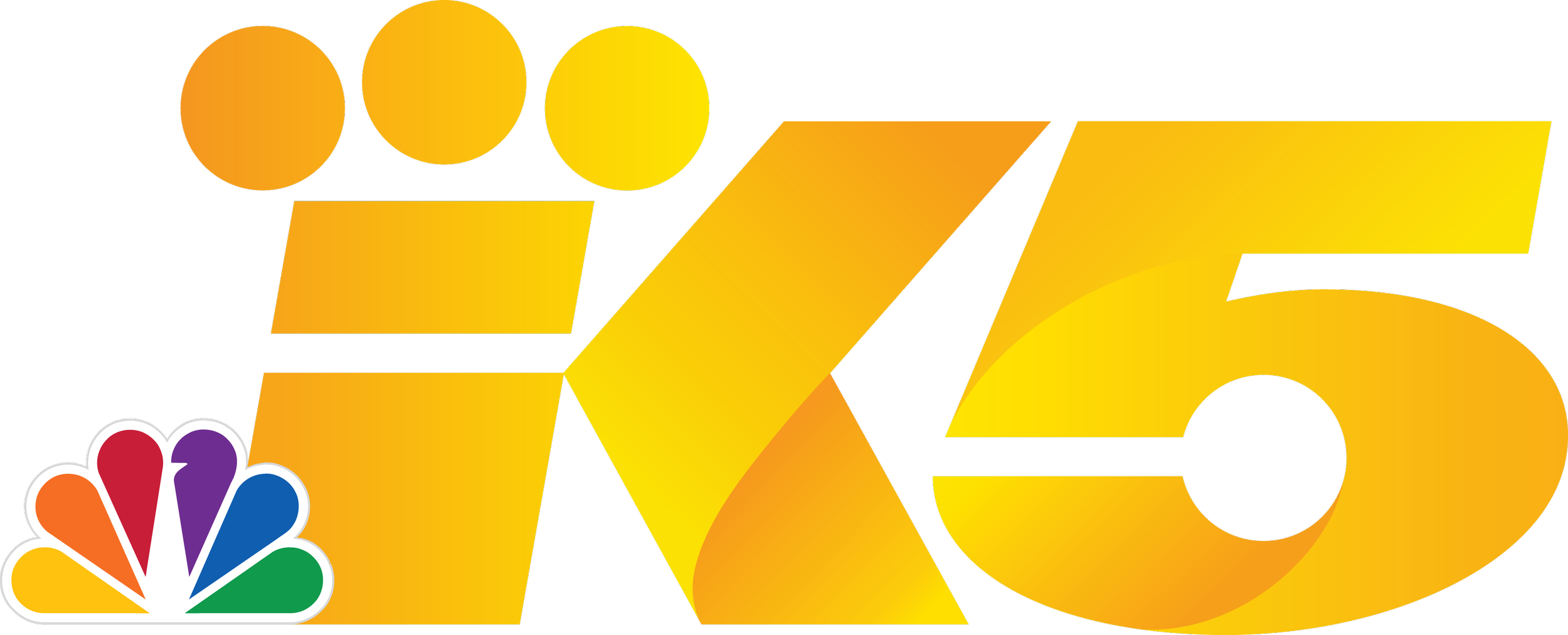 Logo of NBC 5 News, featuring the number 5 in gold with a stylized peacock emblem in rainbow colors at the bottom left.