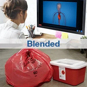 image of someone learning from our ASHI HSI blended online training program (CPR/AED & First Aid, Bloodborne Pathogens specific)