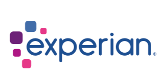 Experian logo with multicolored squares and the company's name in blue text.