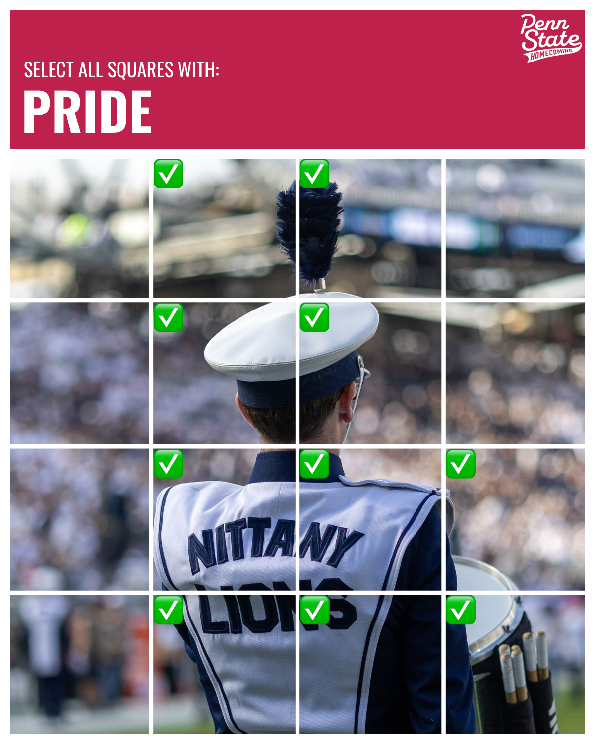 Penn State Homecoming Check Mark Boxes