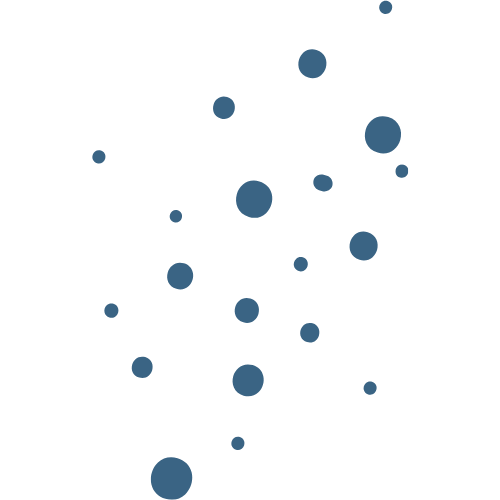 Blue bubbles floating against a black background.