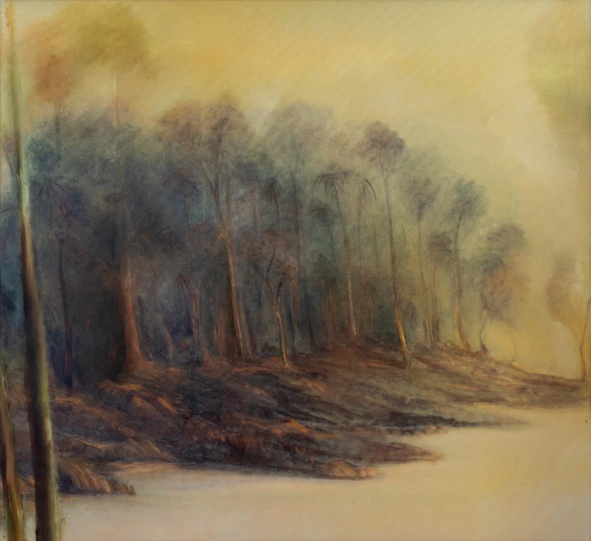 Smoke haze - early morning - East Arnhem (2024)
Oil on Canvas
114.5cm x 124.5cm