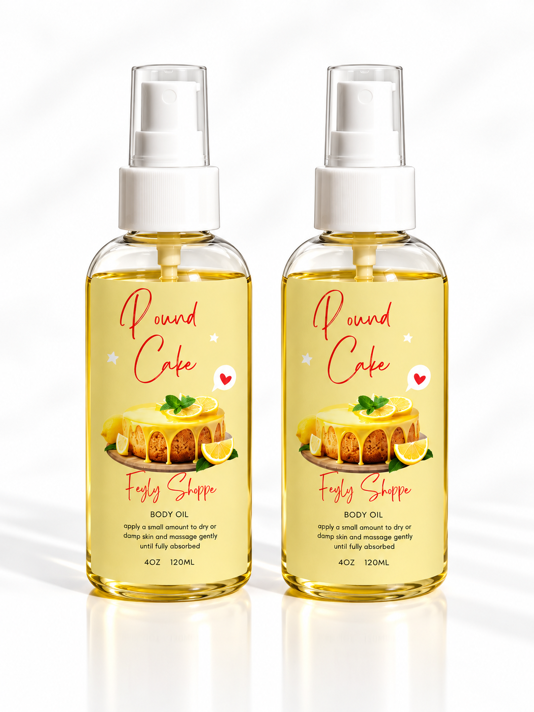 Gourmand Lemon Pound Cake Scented Body Oil | Soft Skin Care for All Skin Types