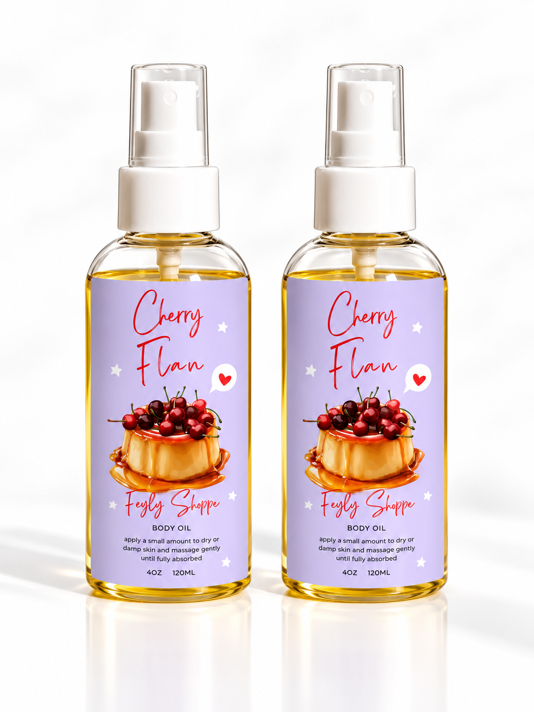 Gourmand Cherry Flan Scented Body Oil | Soft Skin Care for All Skin Types