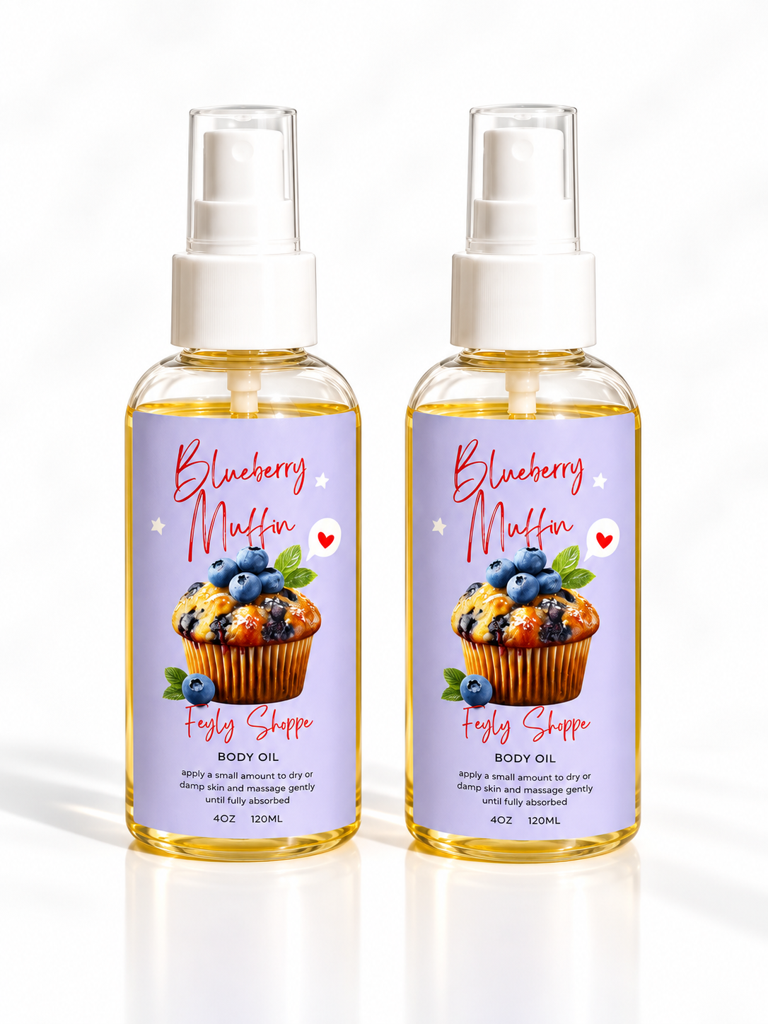Gourmand Blueberry Muffin Scented Body Oil | Soft Skin Care for All Skin Types