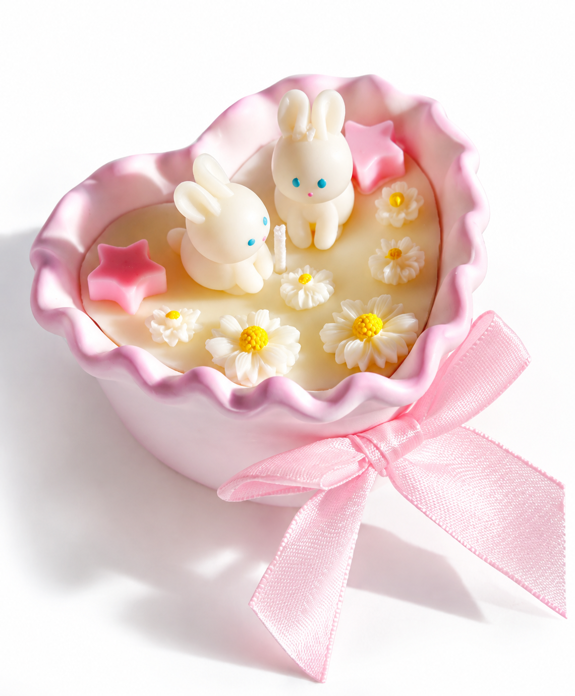 Kawaii Bunny Daisy Candle | Cute Floral Home Fragrance