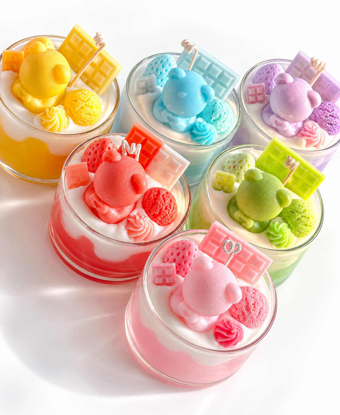 Kawaii Bear Ice Cream Candle | Cute Gourmand Home Fragrance