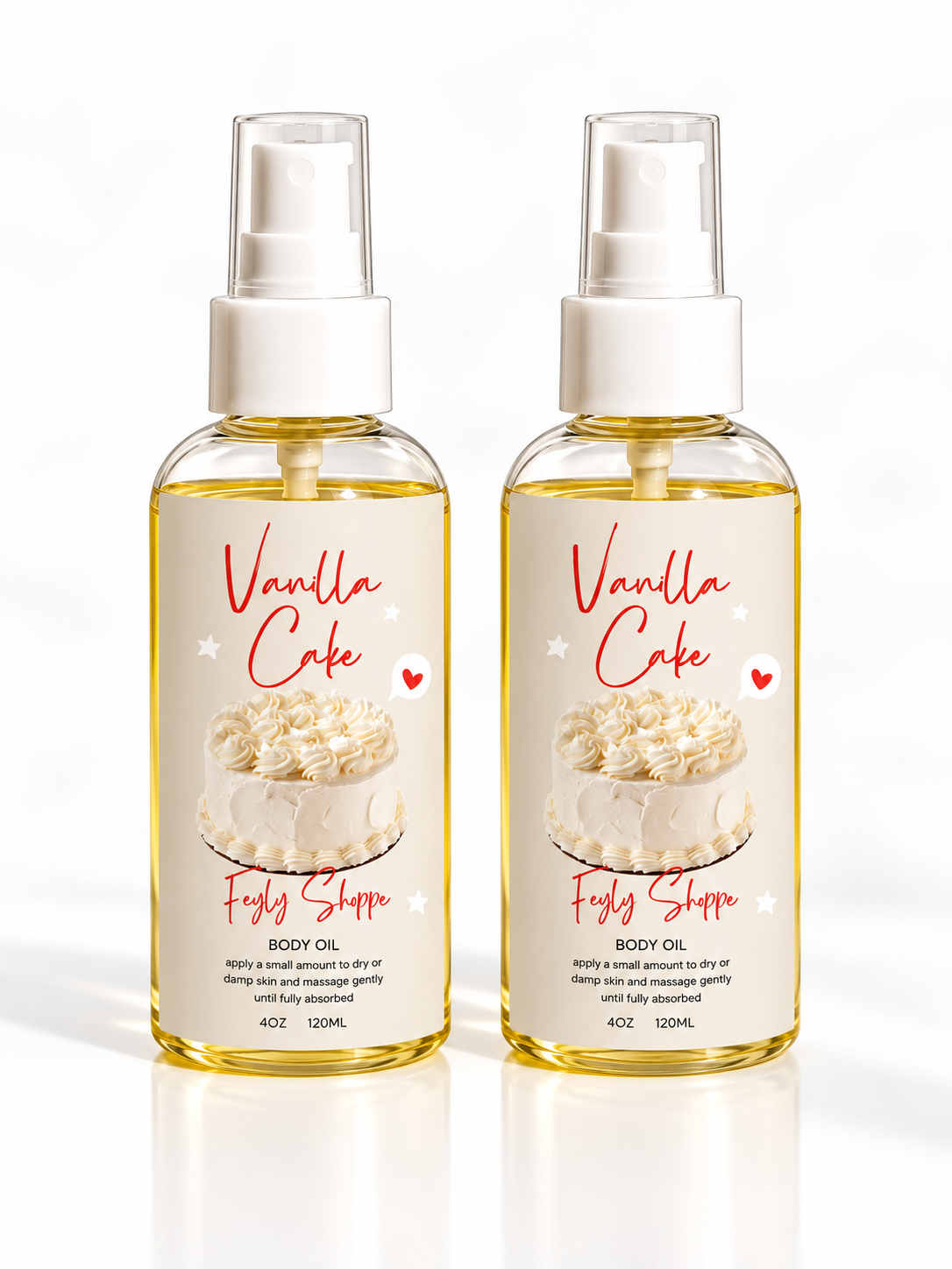 Gourmand Vanilla Cake Scented Body Oil | Soft Skin Care for All Skin Types