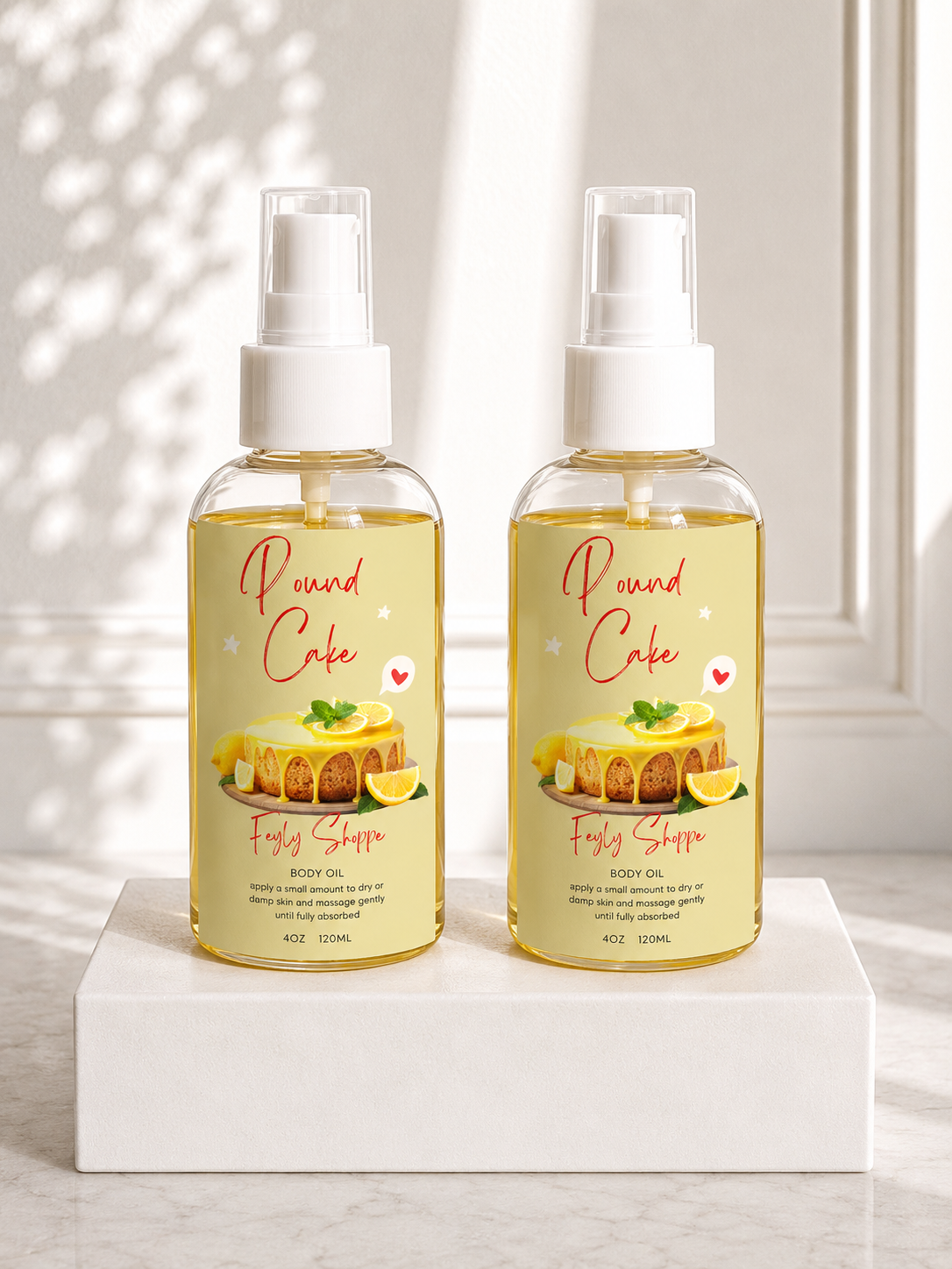 Gourmand Lemon Pound Cake Scented Body Oil | Soft Skin Care for All Skin Types