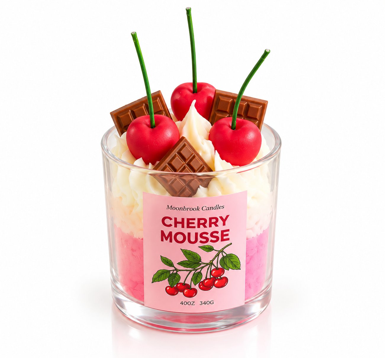 Whipped Cherry Dessert Candle | Kawaii Gourmand Home Fragrance