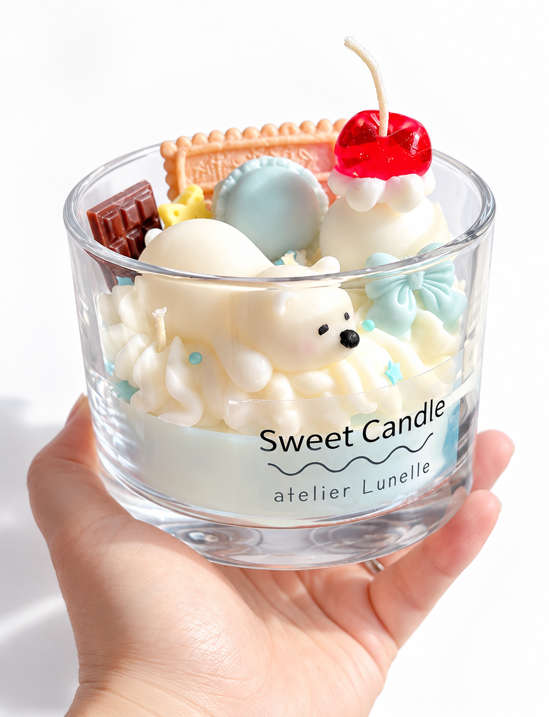 Polar Bear Ice Cream Candle | Kawaii Vanilla Dessert Candle