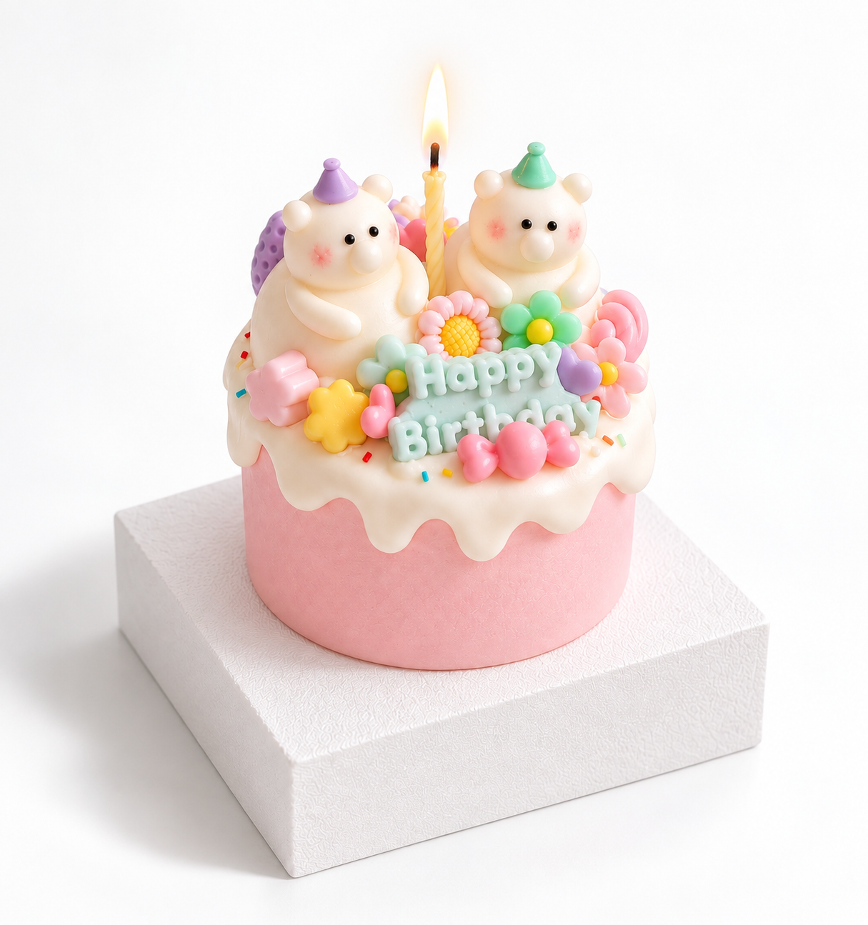 Bear Cake Candle | Kawaii Birthday Dessert Home Fragrance