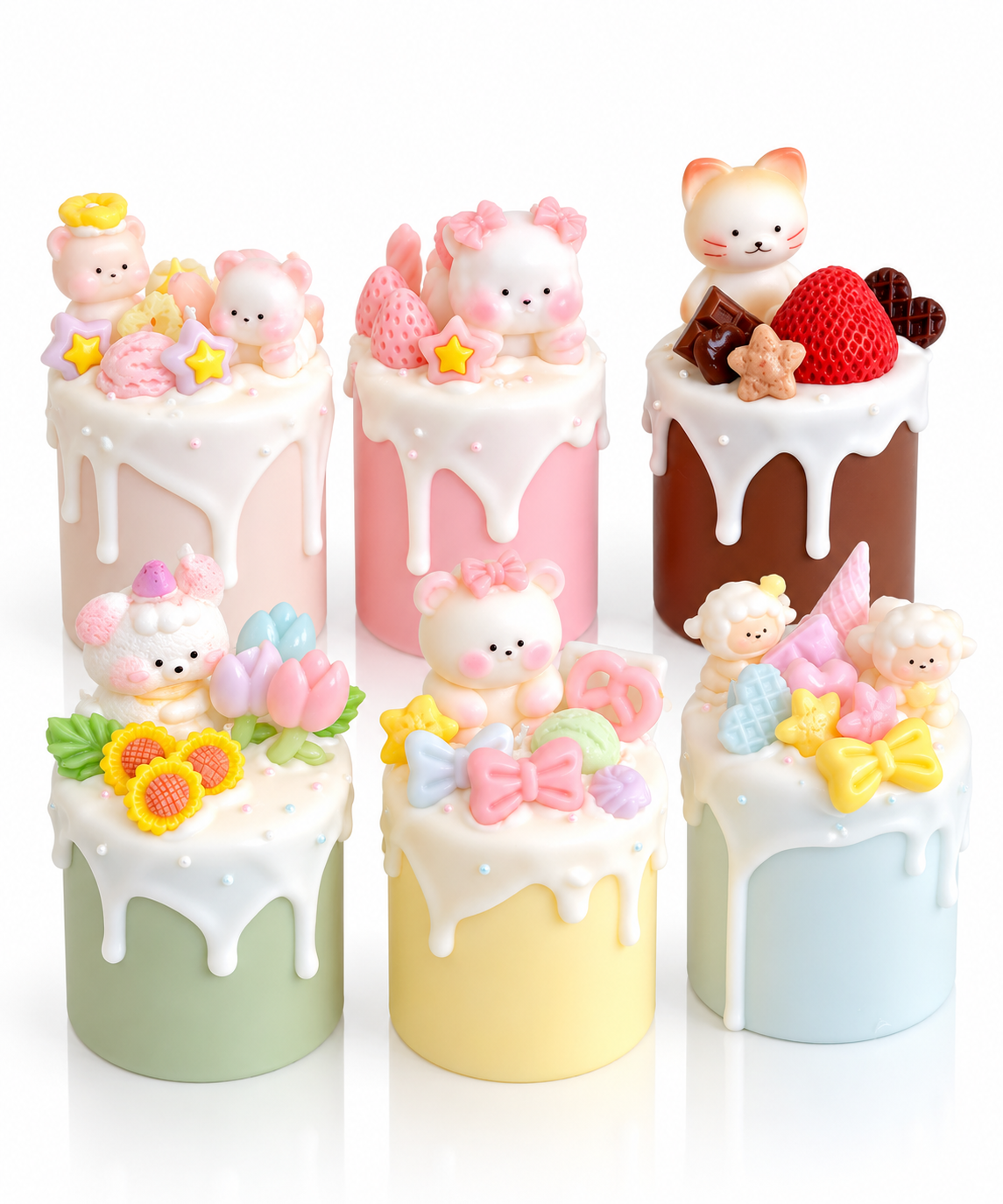 Bear Cake Dessert Candle | Kawaii Birthday Gift & Cute Home Decor