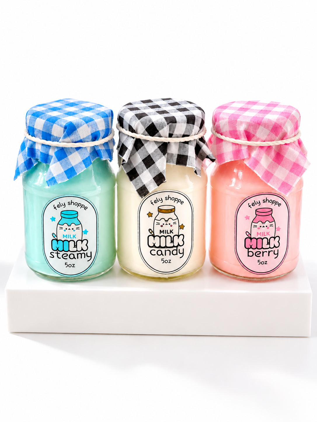 Kawaii Cat Candle | Strawberry Milk Gourmand Home Fragrance