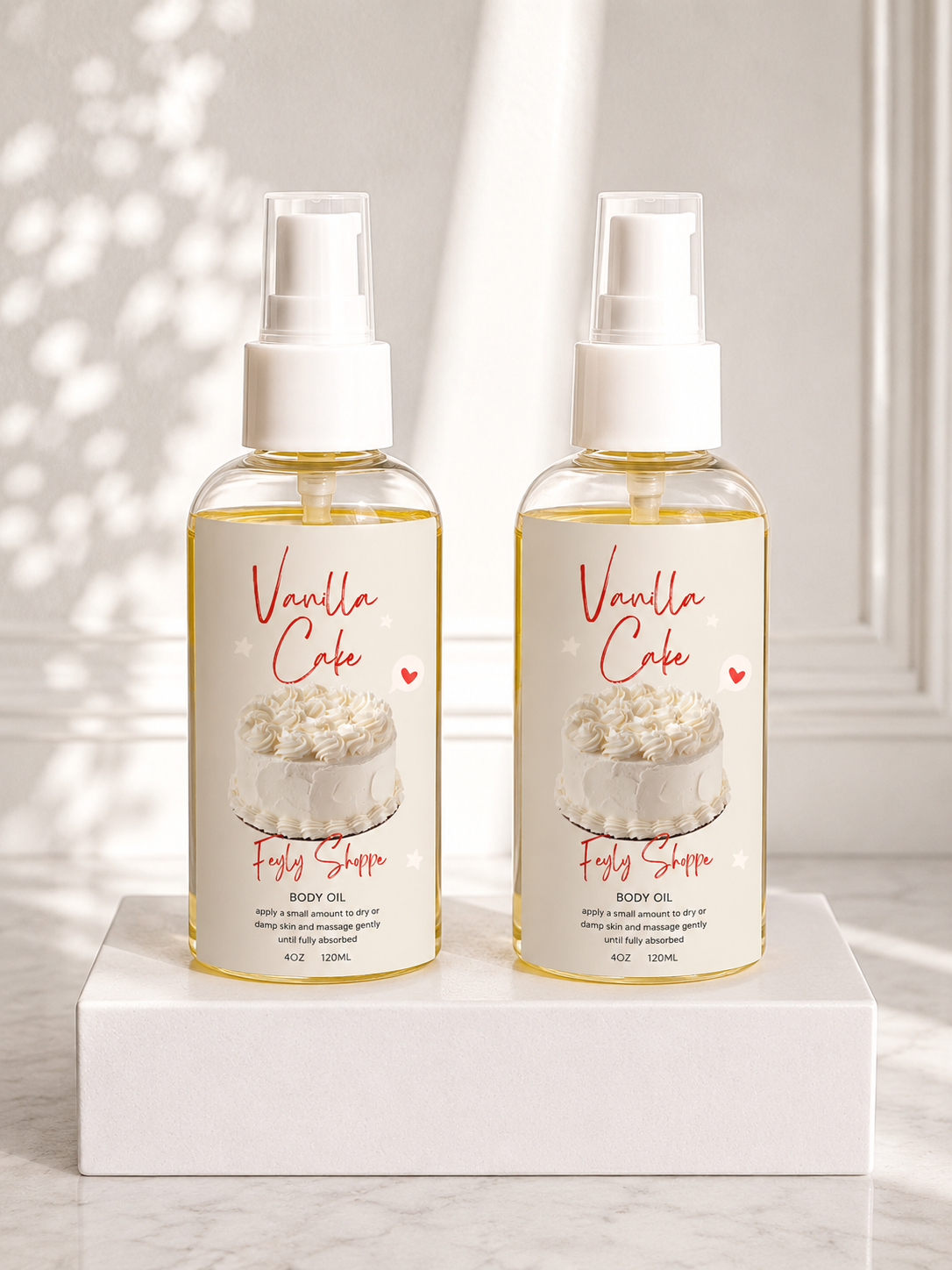 Gourmand Vanilla Cake Scented Body Oil | Soft Skin Care for All Skin Types