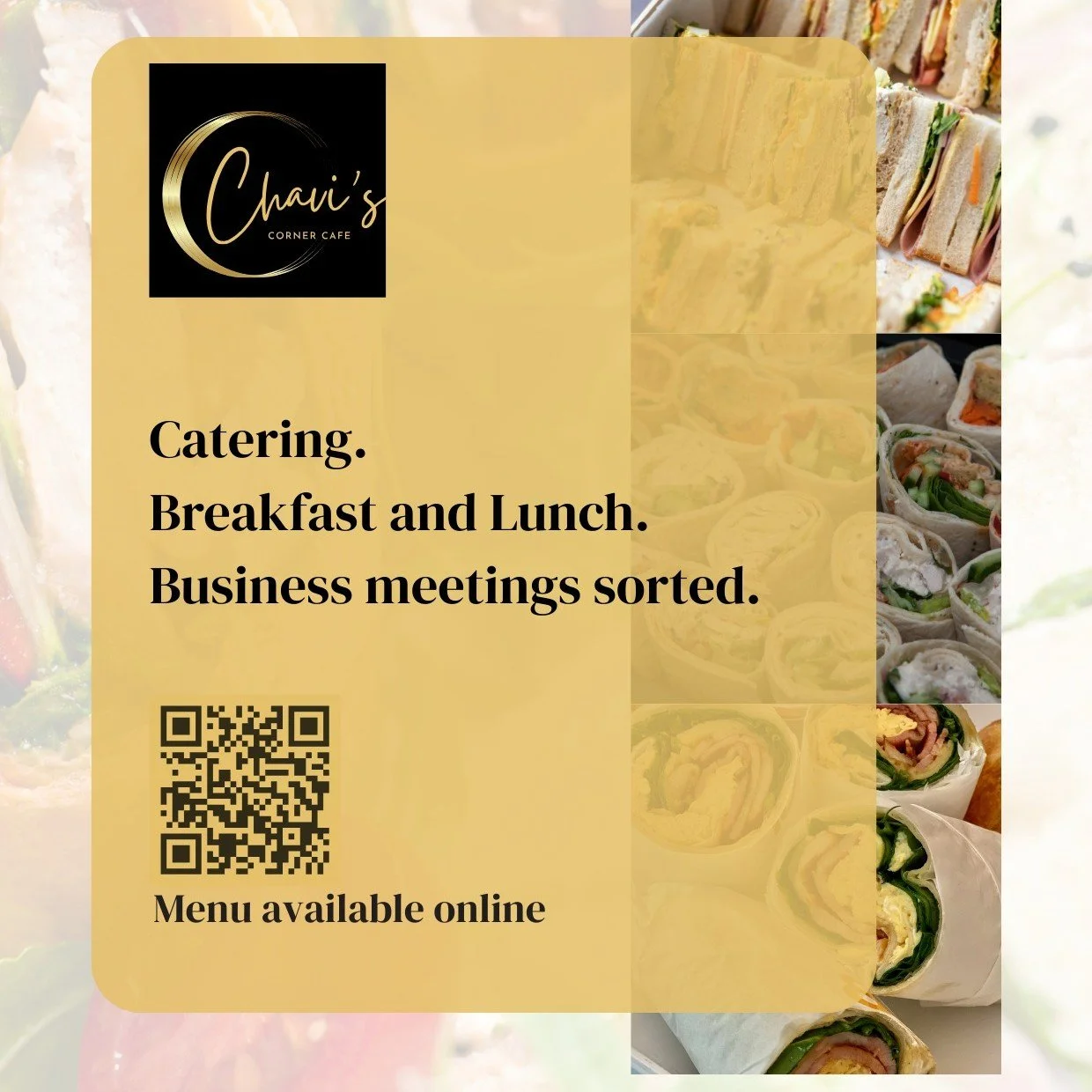 📣 Local School Catering Available Before Term Ends

Planning a staff lunch, meeting, professional development day or end-of-term celebration?

Chavi&rsquo;s Corner Caf&eacute; in Mortdale is now offering fresh and reliable school catering, including