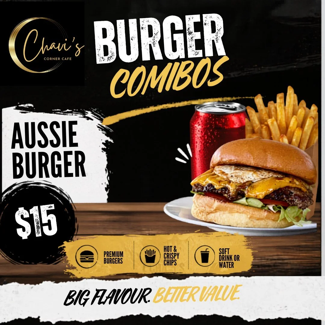 BURGER, CHIPS &amp; A DRINK FOR $15?! 🍔🔥

Did you know our Aussie Burger Combo is only $15?
And trust us&hellip; it&rsquo;s loaded 👇

🥩 Juicy beef patty
🍳 Egg
🧀 Melted cheese
🥬 Fresh salad
❤️ Beetroot
🍟 Chips + drink included

A proper Aussie