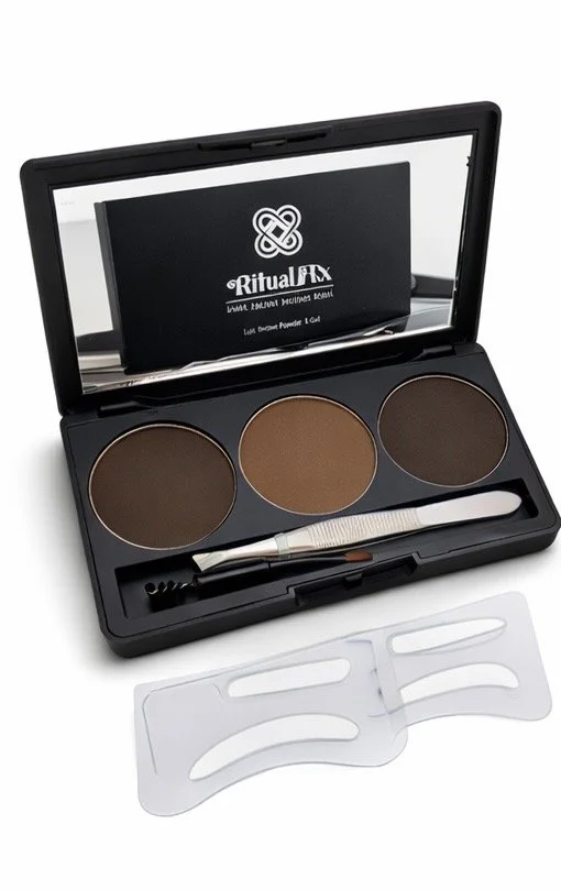 Ritual Rx -  Lux Brow Powder & Gel (with Brow Stencils) Warm Brown
