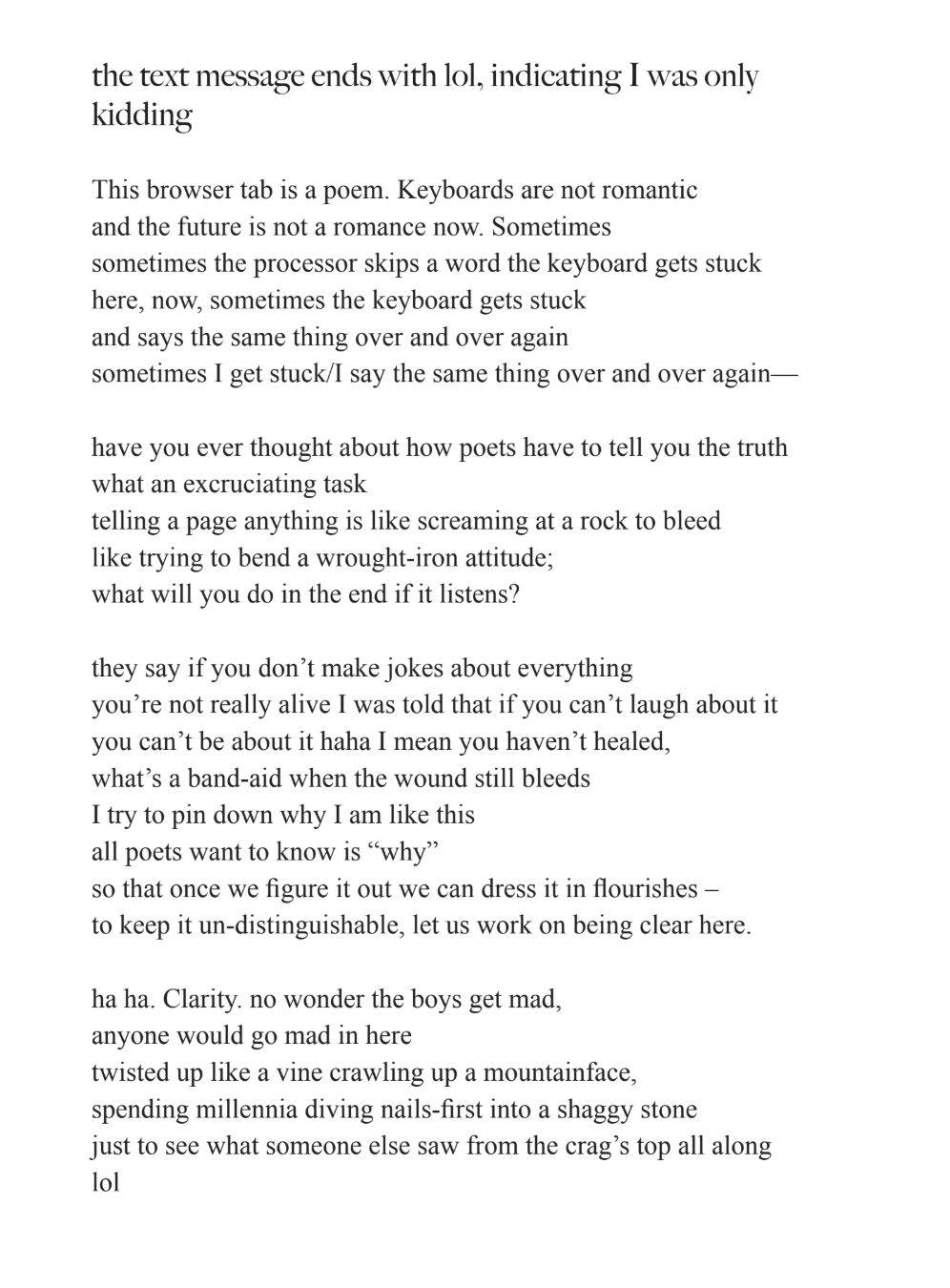 A screenshot of a poem.