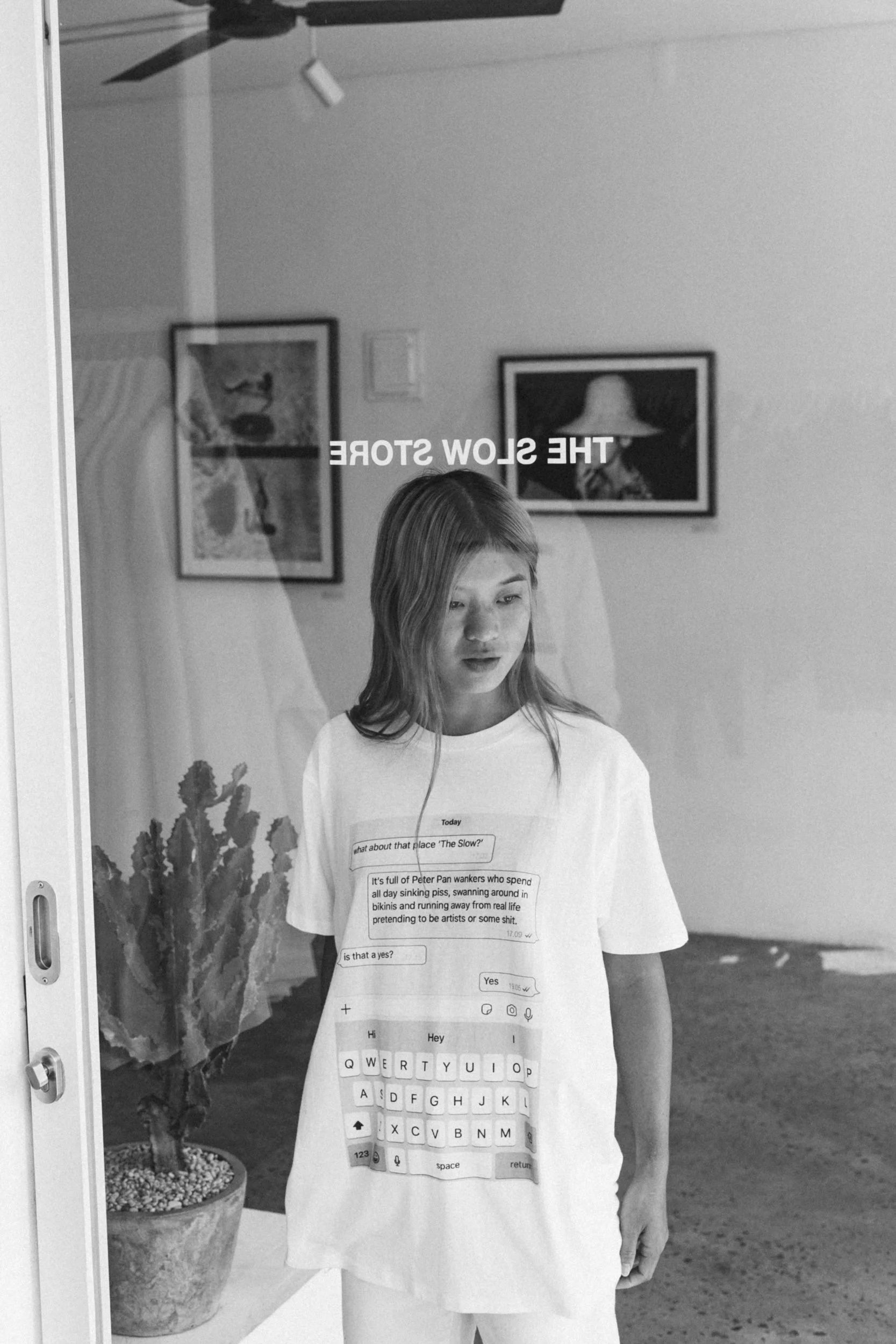 BW - THE SLOW PERMANENT, Oliver Green _WhatsApp_ White Tee 1.jpg