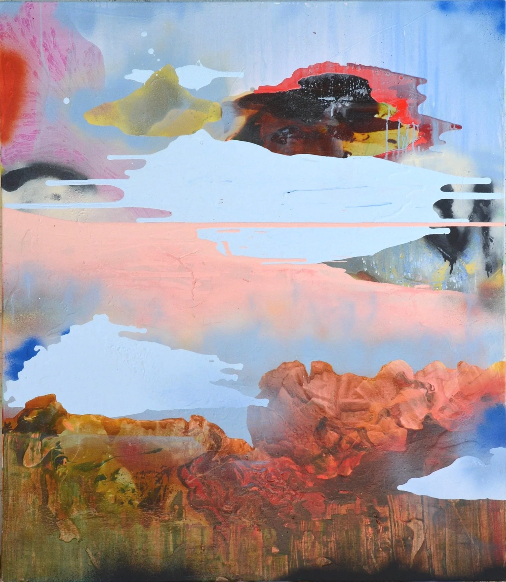 What's up with the sky, mixed media on canvas, 50" x 44", 2015