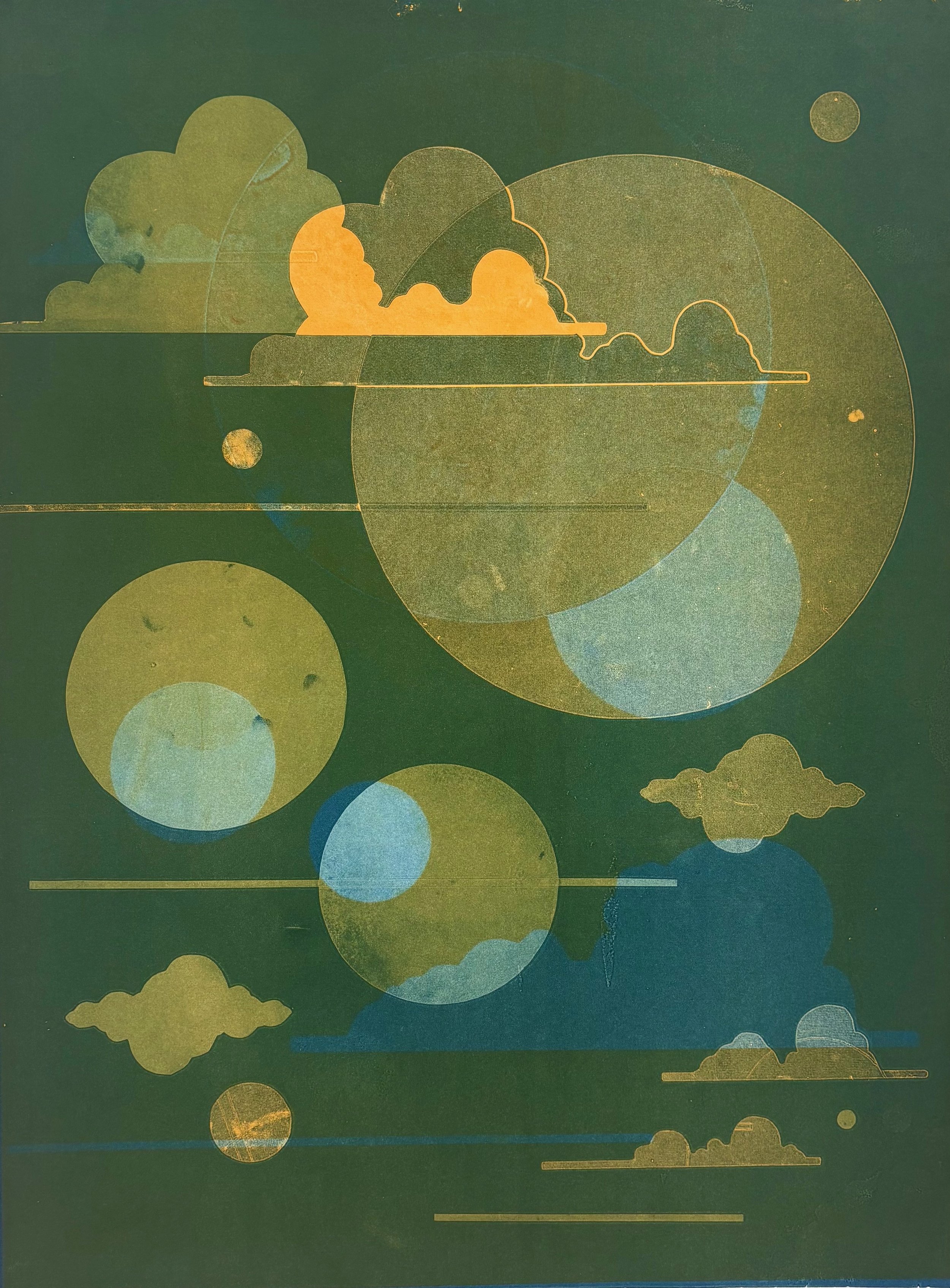 Drift States No. 4 2025, 29.5 x 21 inches, monotype on Somerset Cotton Rag, Mullowney Printing Company, Portland, OR