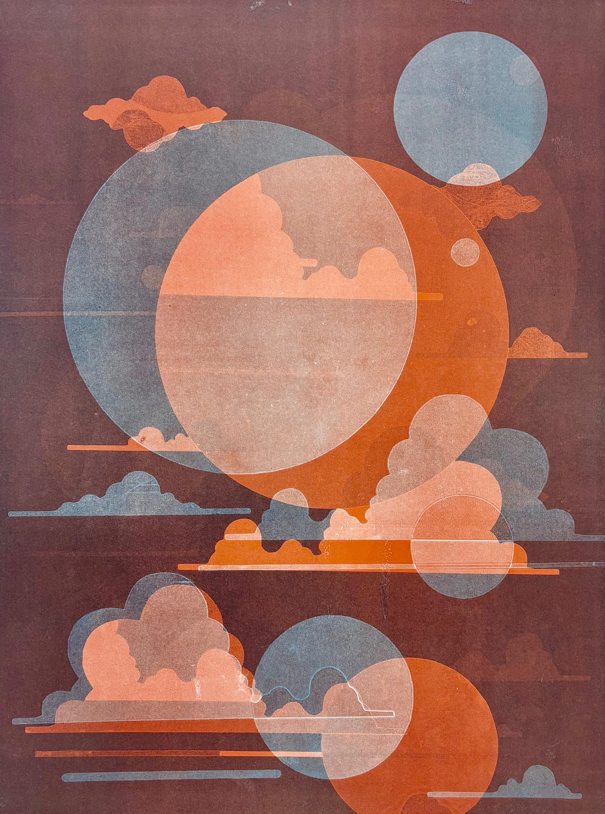 Drift States No. 2 2025, 29.5 x 21 inches, monotype on Somerset Cotton Rag, Mullowney Printing Company, Portland, OR