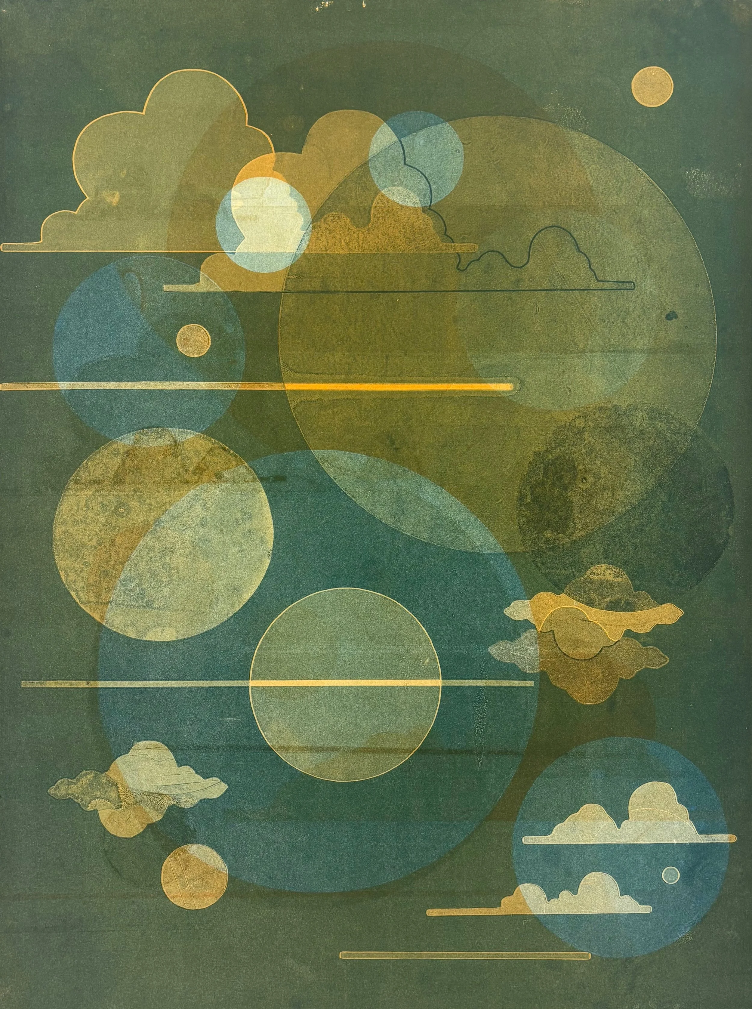 Drift States No. 3 2025, 29.5 x 21 inches, monotype on Somerset Cotton Rag, Mullowney Printing Company, Portland, OR